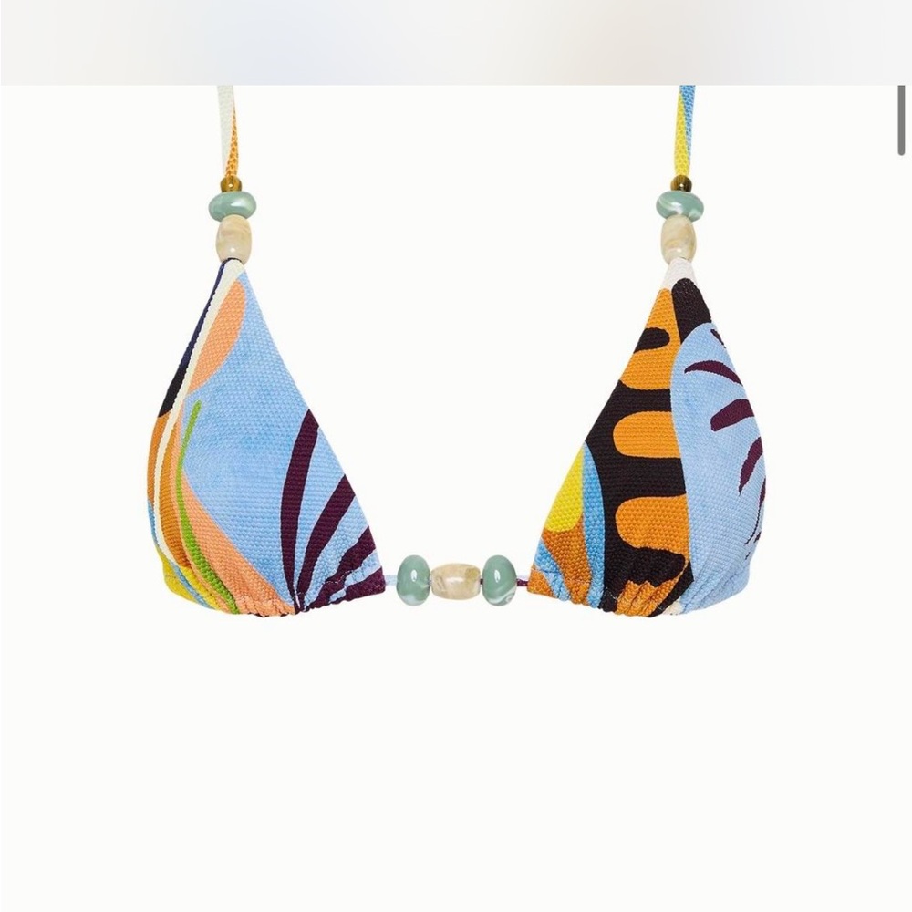 Blue and Orange Bikini with Asymmetrical Design